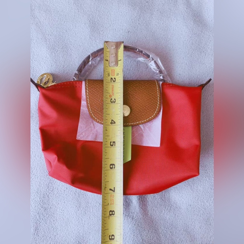 Longchamp Le pliage original pouch with handle red color - Picture 6 of 9